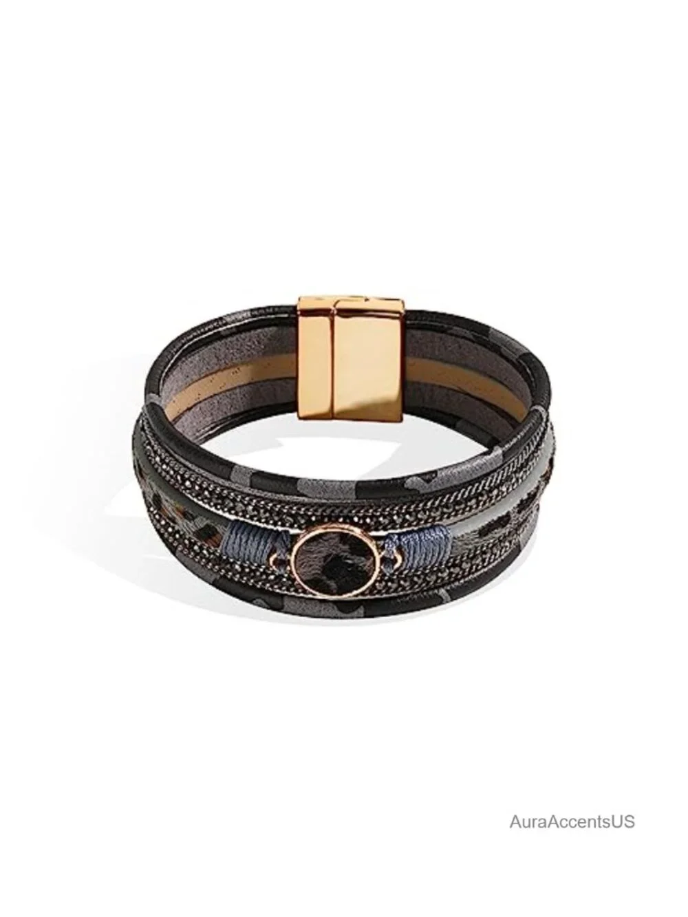 Leather Wrap Bracelet Boho Western Jewelry Stack Cuff Bangle